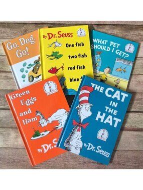 Lot of 5 Dr. Seuss I Can Read Beginner Children's Books Hardcover Cat In Hat